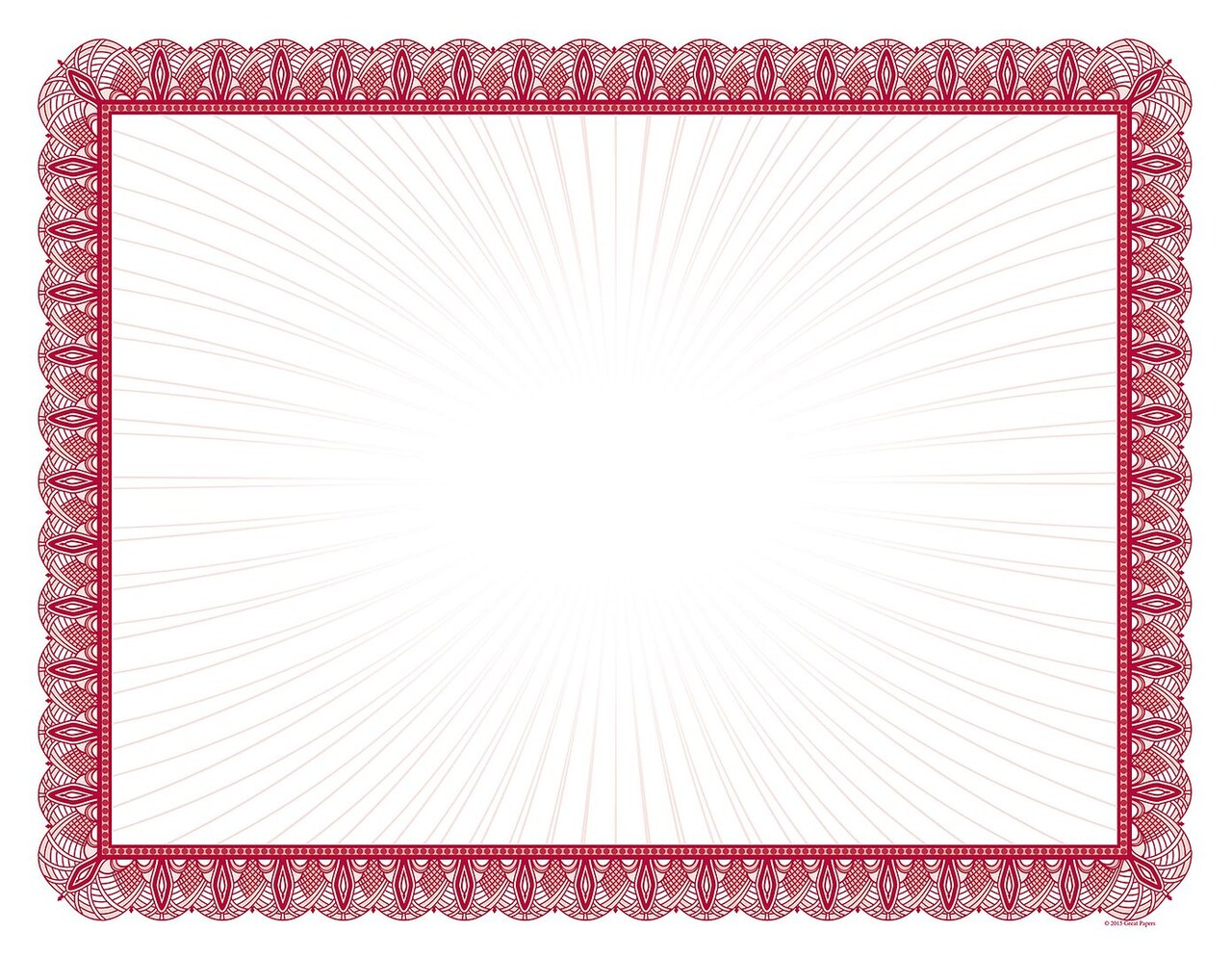 Great Papers! Value Certificate, Red Border, 8.5" x 11", Printer Compatible, 100 Count